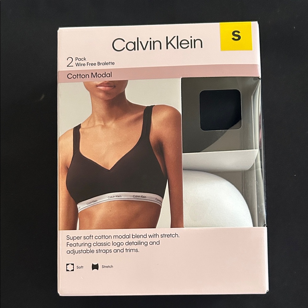 Calvin Klein Black and White Wire-Free Bralette 2-Pack